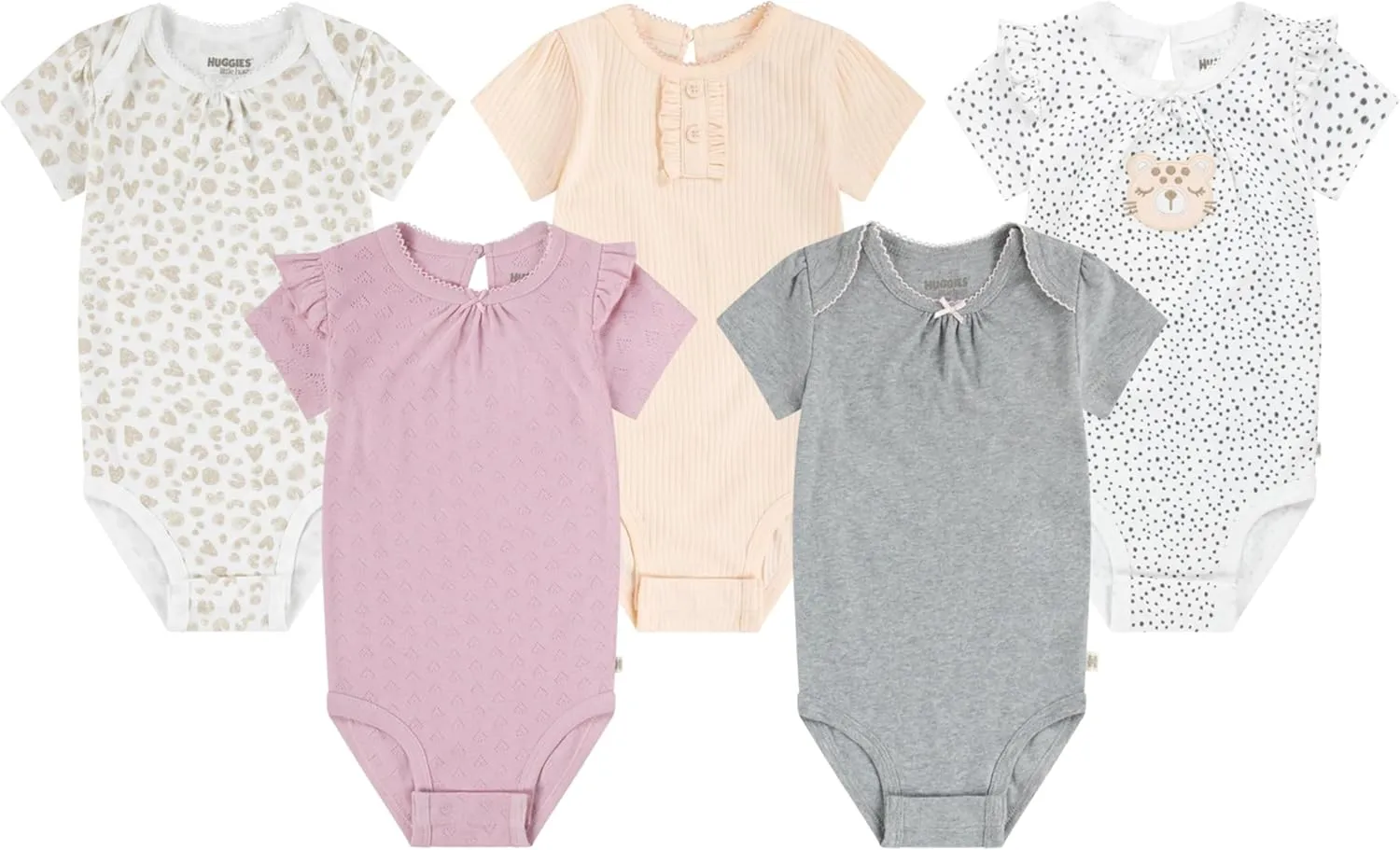 Huggies unisex-baby 5-pack Elevated Bodysuit