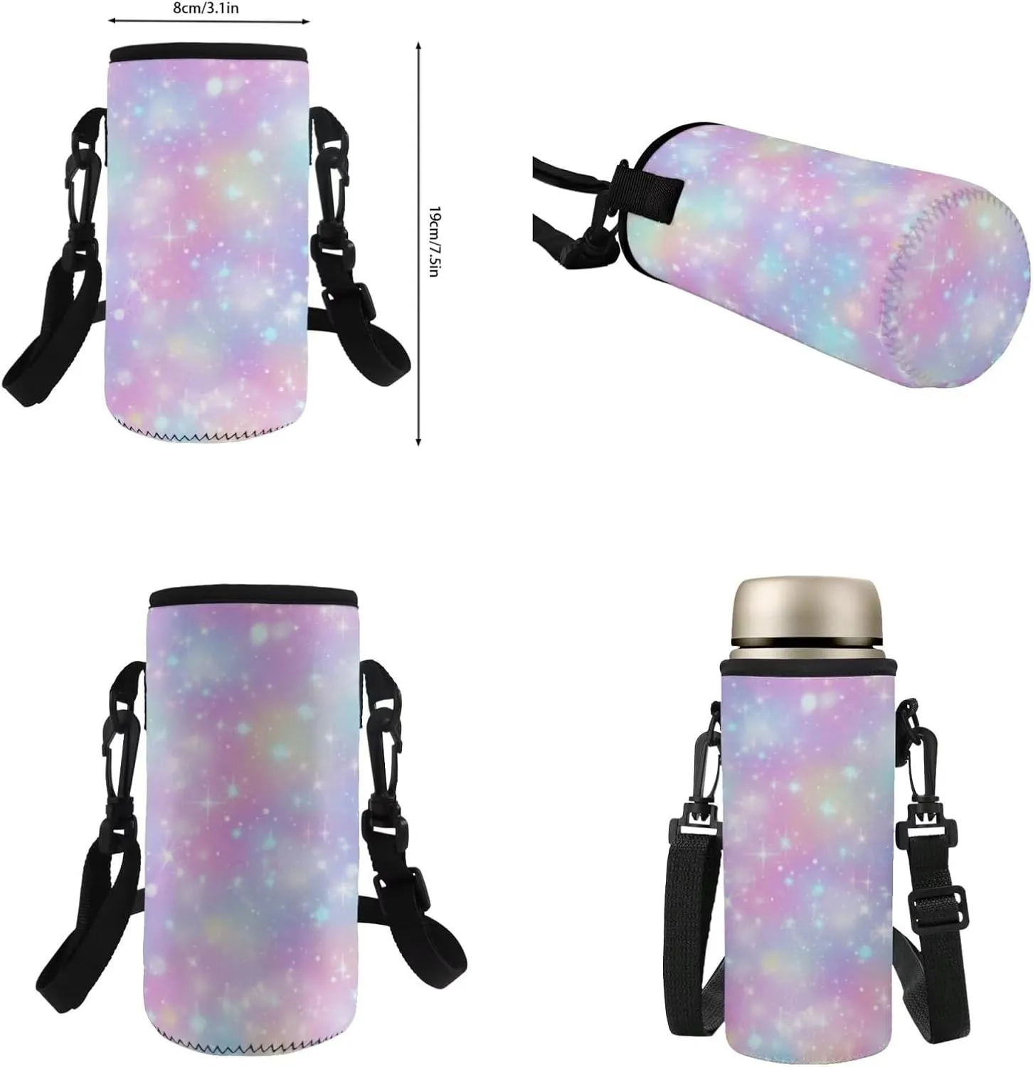HUGS IDEA Colorful Rainbow Backpack for School Girls Bookbag with Lunch Box Large Capacity School Bookbag Set for Elementary Girls 4 in 1 School Bag for 6th Grade Girls Travel Rusksack