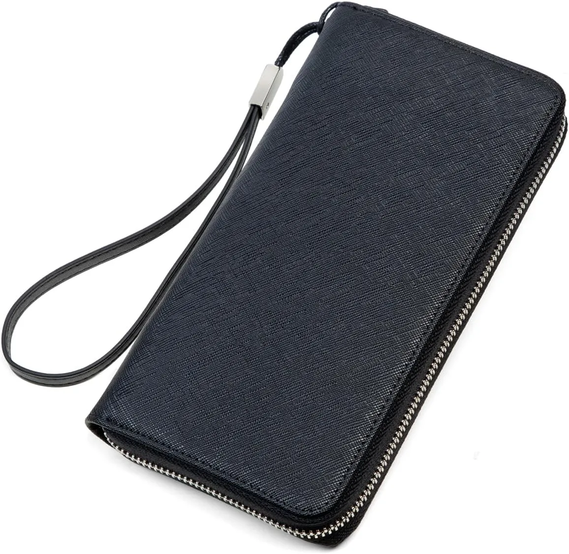 Huztencor Long Wallets for Men Leather RFID Blocking Bifold Wallet with Zipper