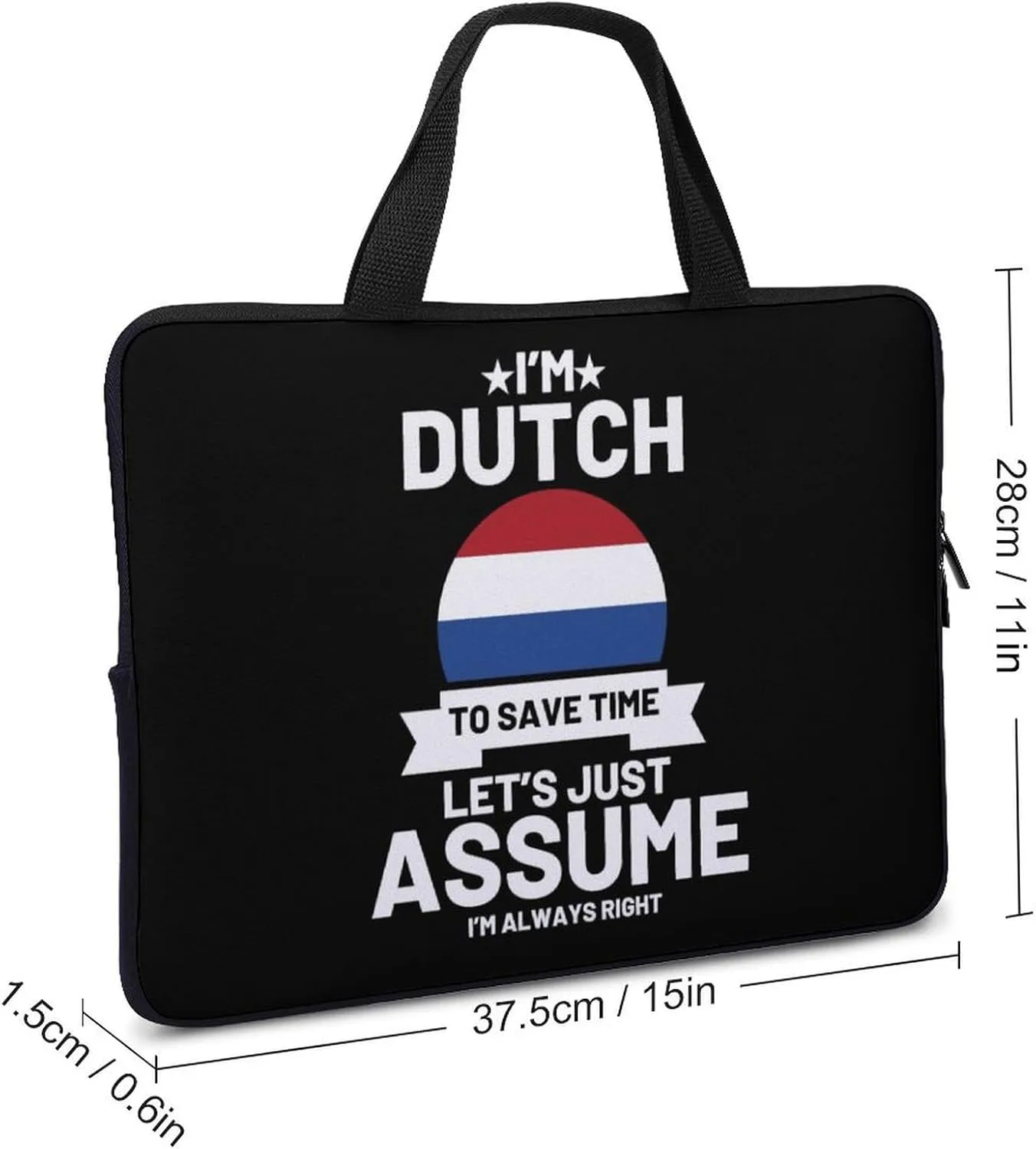 I Am Dutch Dutch Flag Laptop Bag Laptop Case Computer Messenger Bag with Adjustable Shoulder Strap