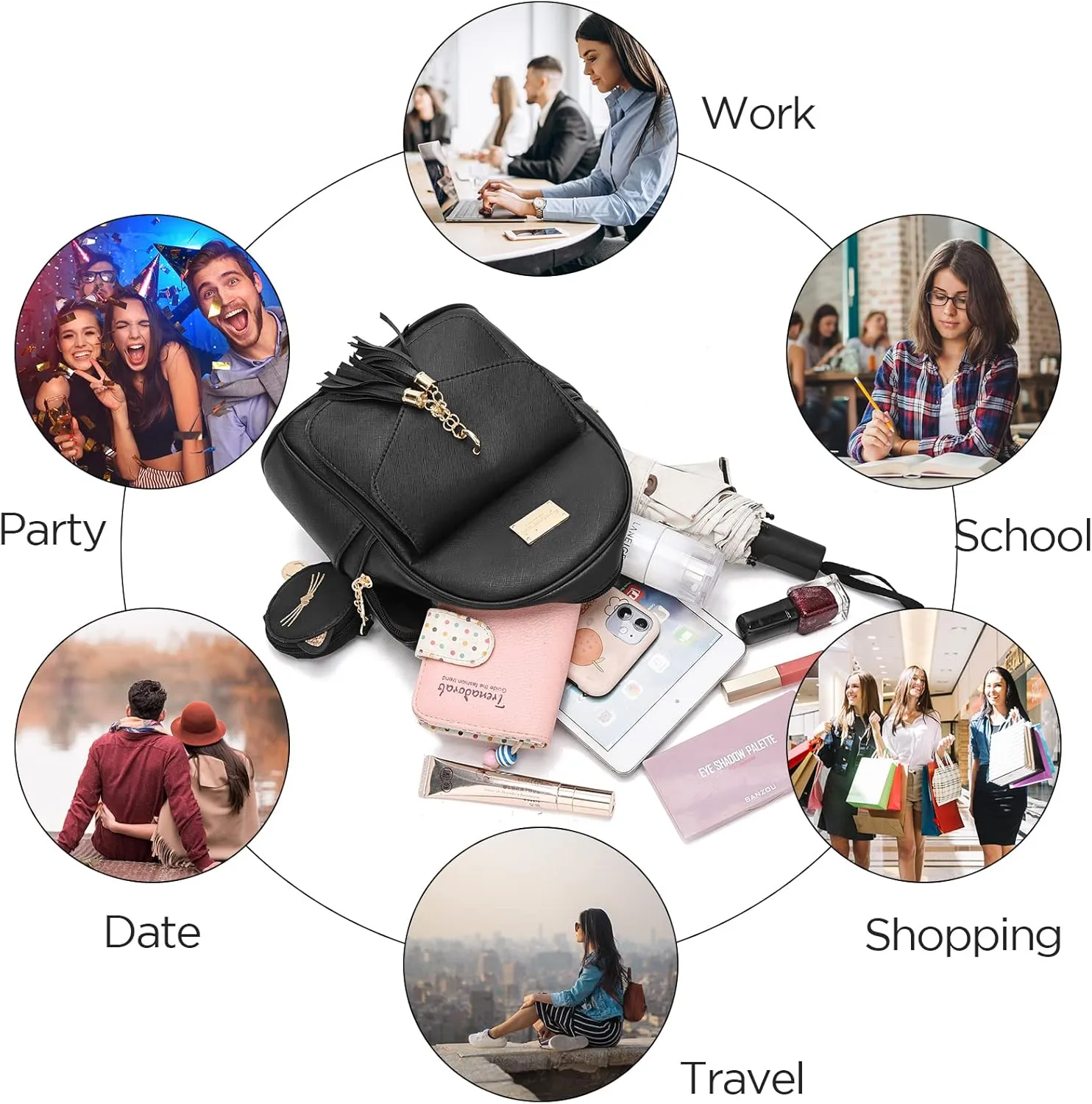 I IHAYNER Girls Fashion Backpack Mini Purse Backpack for Women Small Leather Backpack Purse for Teen Girls with Coin Purse