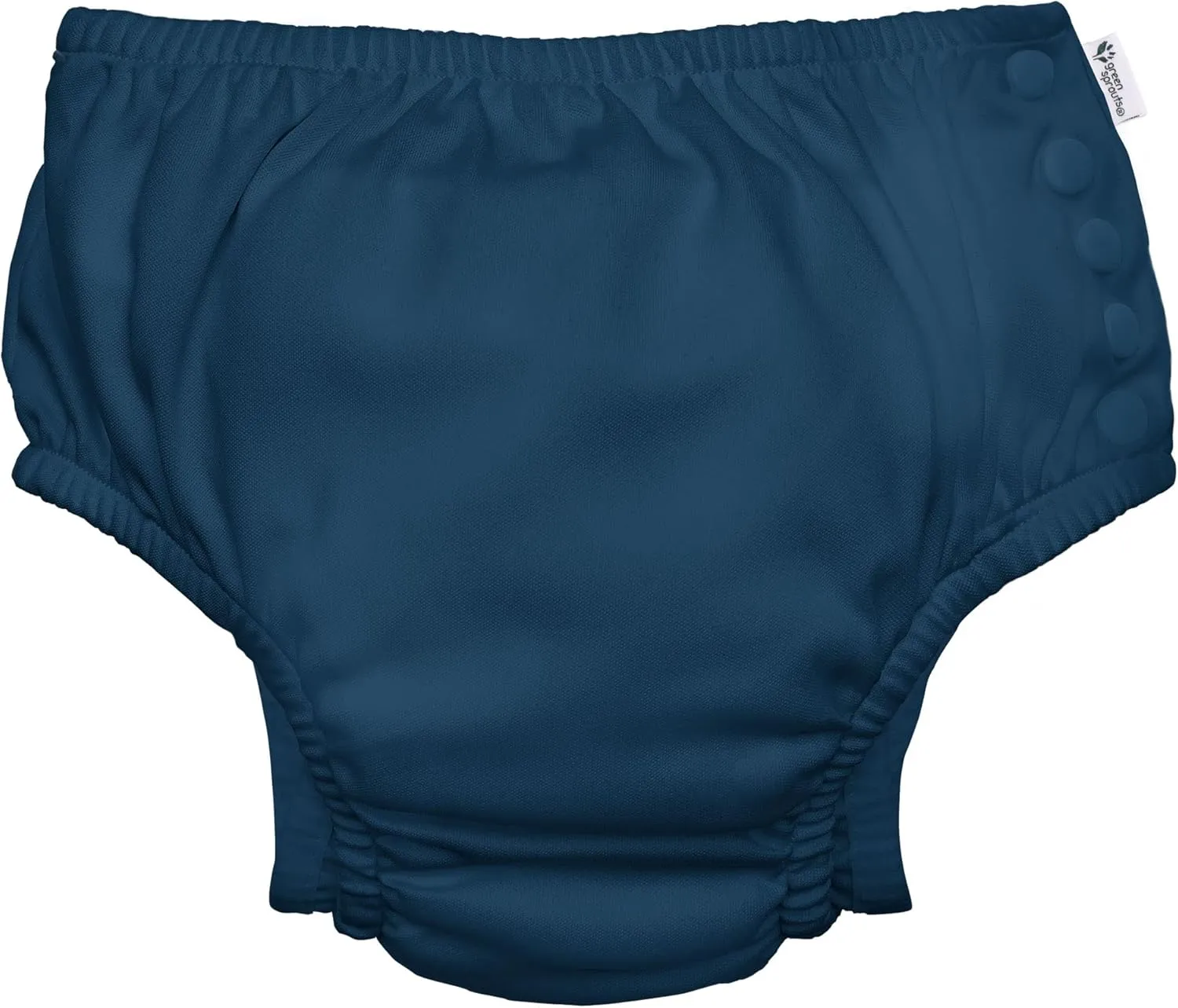 i play. by green sprouts Reusable, Eco Snap Swim Diaper with Gussets, UPF 50, Navy, Patented Design, STANDARD 100 by OEKO-TEX Certified 12 mo