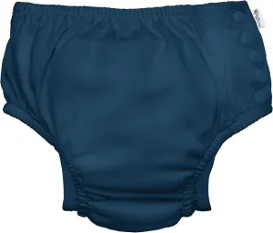 i play. by green sprouts Reusable, Eco Snap Swim Diaper with Gussets, UPF 50, Navy, Patented Design, STANDARD 100 by OEKO-TEX Certified 12 mo