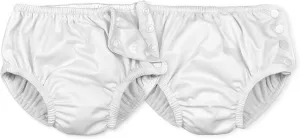 i play. by green sprouts Snap Reusable Swim Diaper (2pk) | No other diaper necessary, UPF 50  protection,White/Snap,18 Months