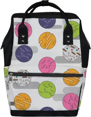 Ice Cream Form Balls Diaper Bag Backpack Waterproof Backpack Baby Nappy Changing Bag for Travel Large Capacity Durable and Stylish for Woman