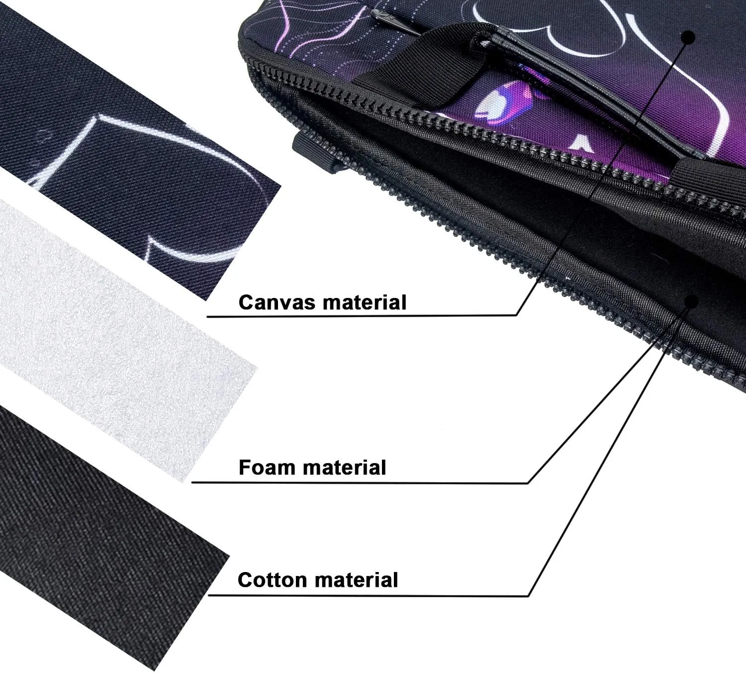 icolor 15 15.6 Inch Laptop Messenger Bag Protective Shoulder Case -Purple Heart & Butterfly