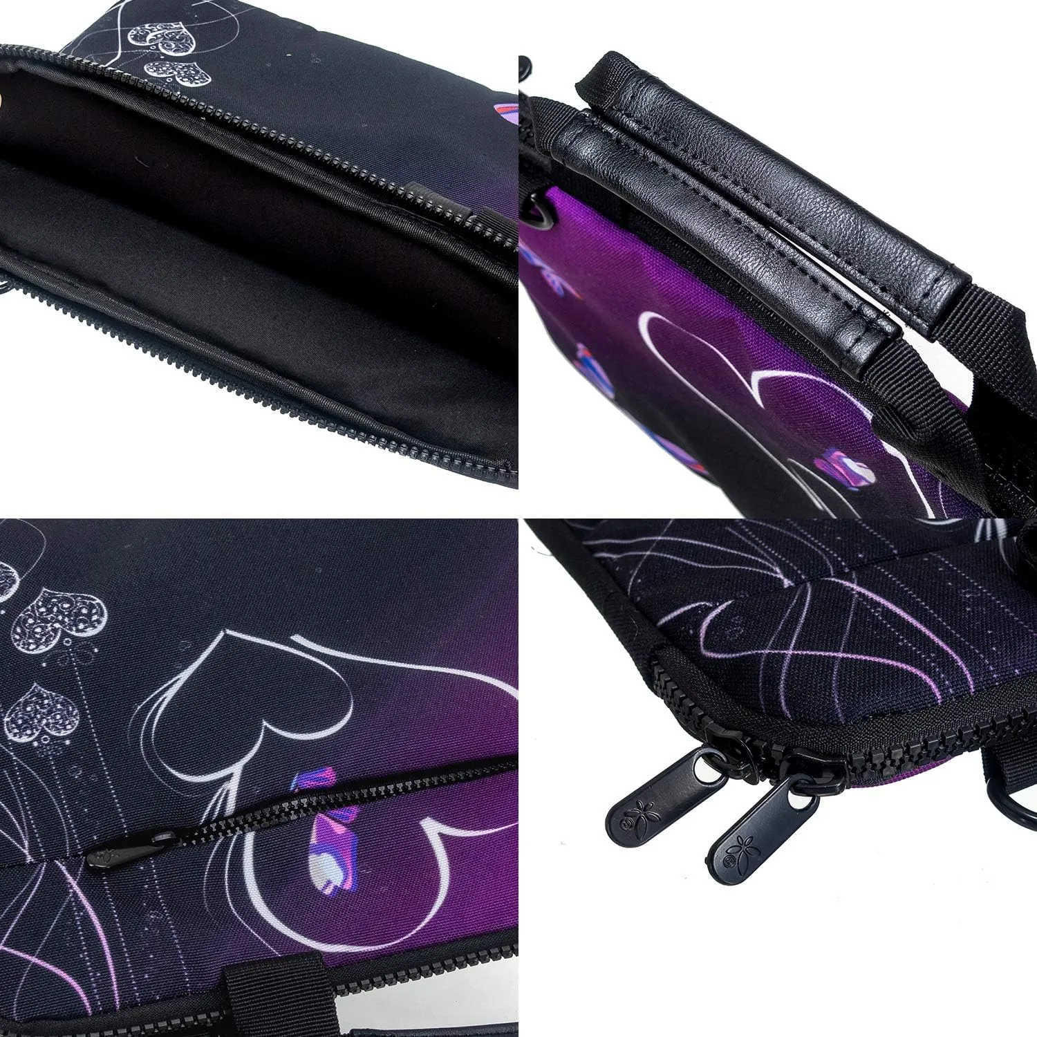 icolor 15 15.6 Inch Laptop Messenger Bag Protective Shoulder Case -Purple Heart & Butterfly