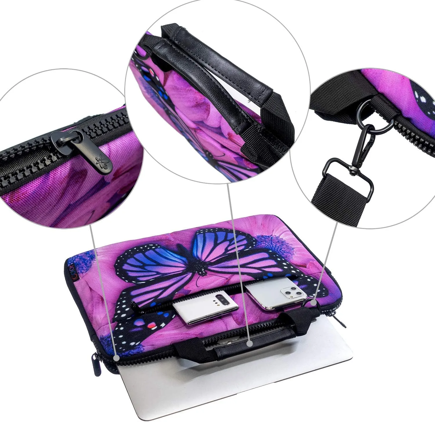 icolor Canvas Laptop Carrying Shoulder Sleeve Carrying Case Protective Bag Briefcase for 11.6 12 12.9 13 13.3 Inches Laptop Ultrabook Netbook (Csh-02)