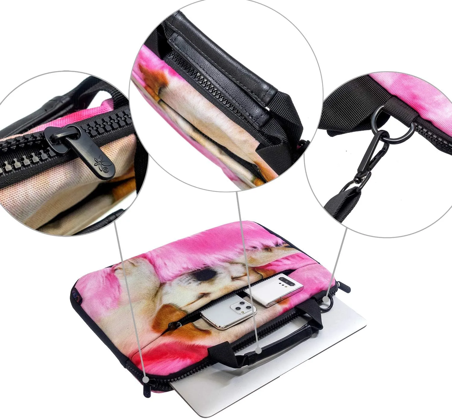 iColor Canvas Laptop Carrying Shoulder Sleeve Carrying Case Protective Bag Briefcase for 11.6 12 12.9 13 13.3 Inches Laptop Ultrabook Netbook (Csh-03)