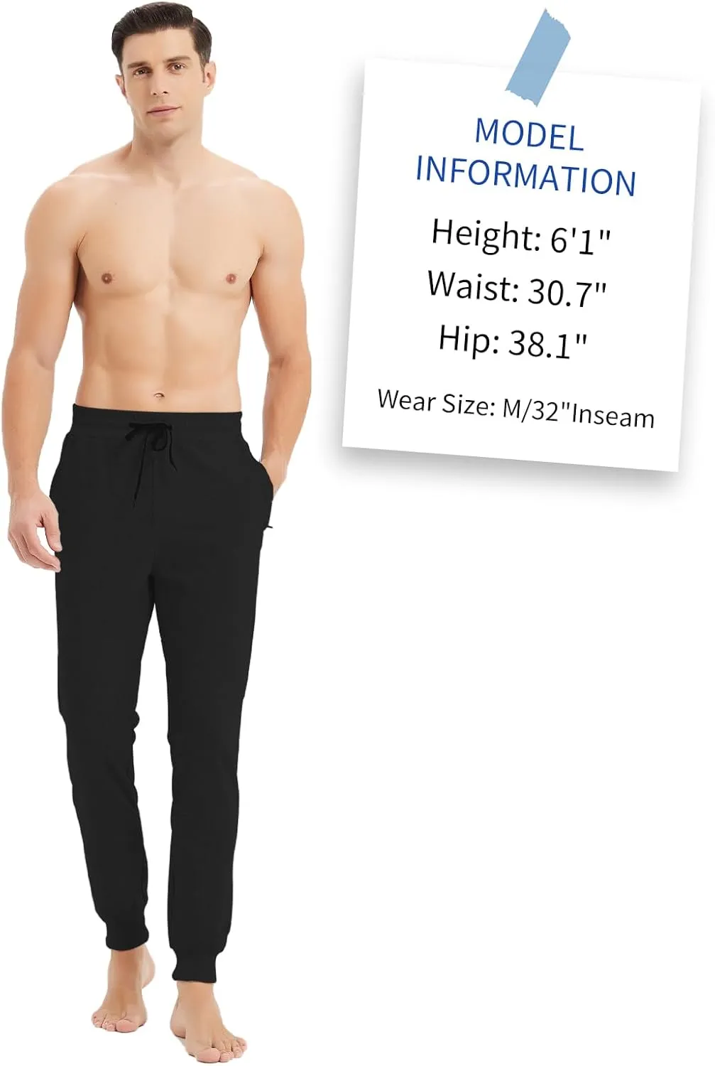 Idtswch32/34/36/38/40 Long Inseam Men's Tall Sweatpants Joggers Slim Fit Workout Pants for Tall Men