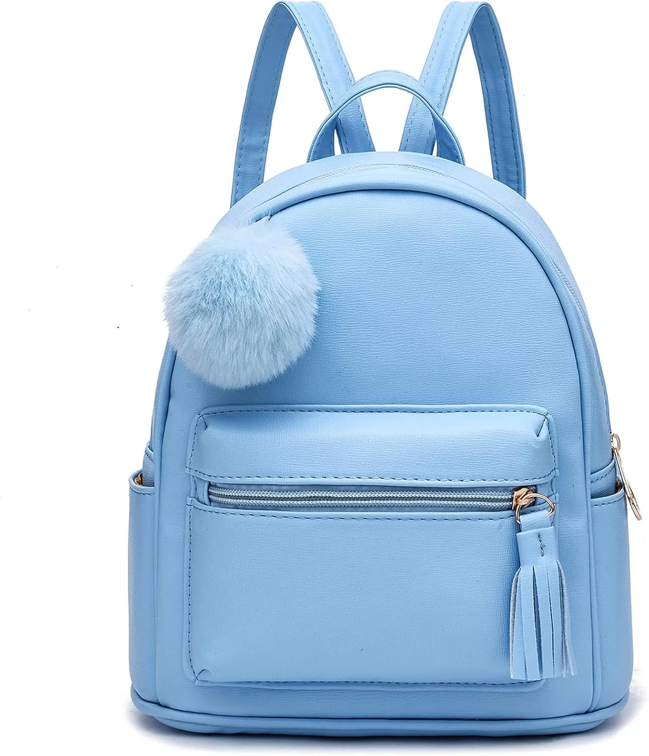 IHAYNER Mini Backpack Purse for Girls Teens Women Purses PU Leather Pom Backpack Shoulder Bag with Charm Tassel