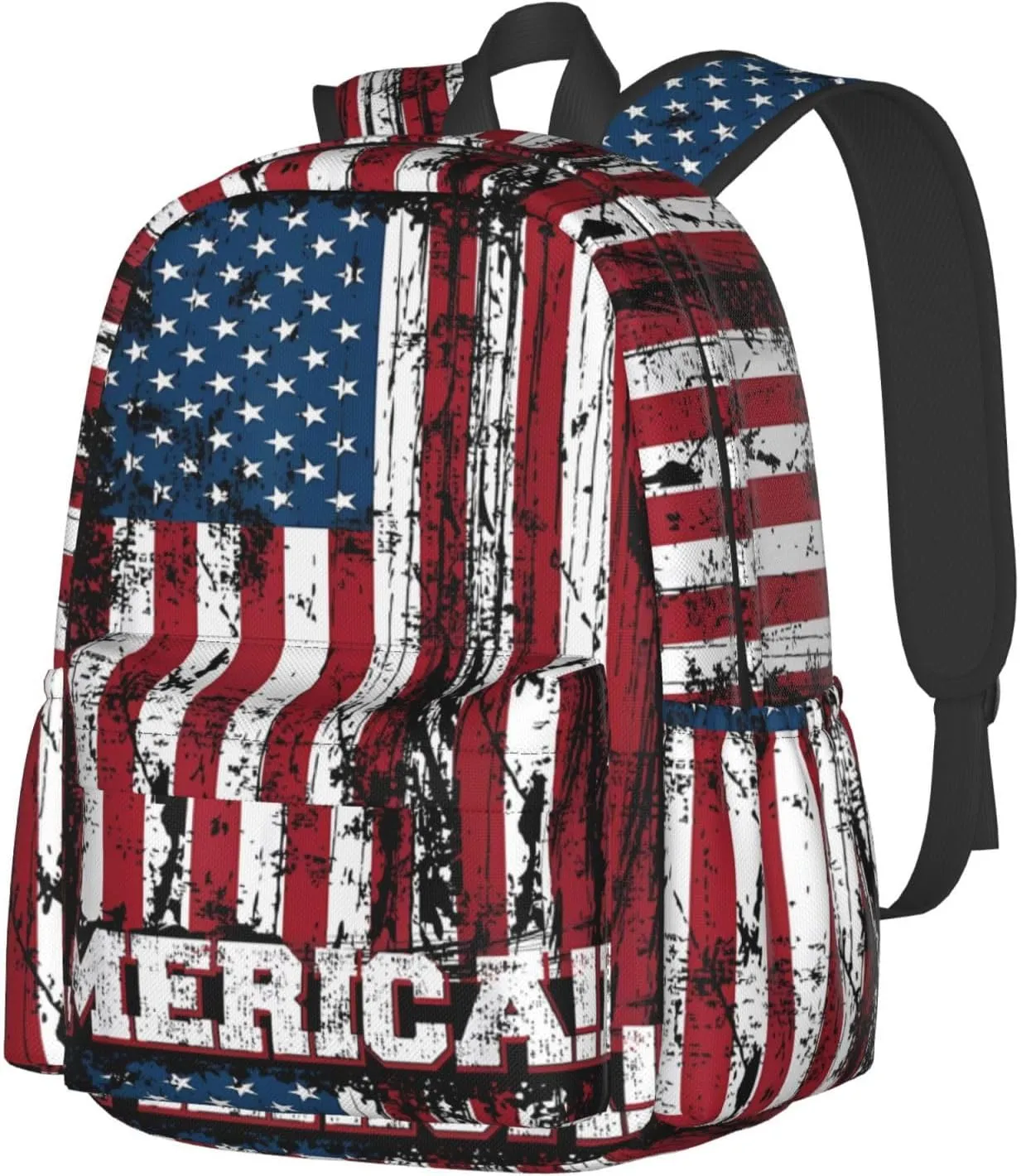 Independence Day American Flag Patriotic Backpack Large Capacity Backpack Lightweight Double Shoulder Bag For Women Men Travel