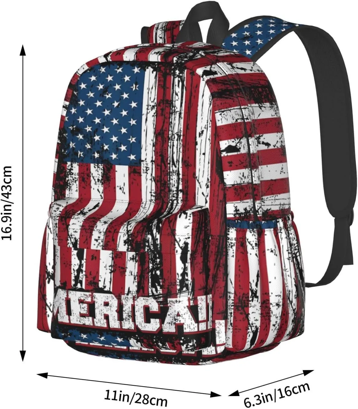 Independence Day American Flag Patriotic Backpack Large Capacity Backpack Lightweight Double Shoulder Bag For Women Men Travel