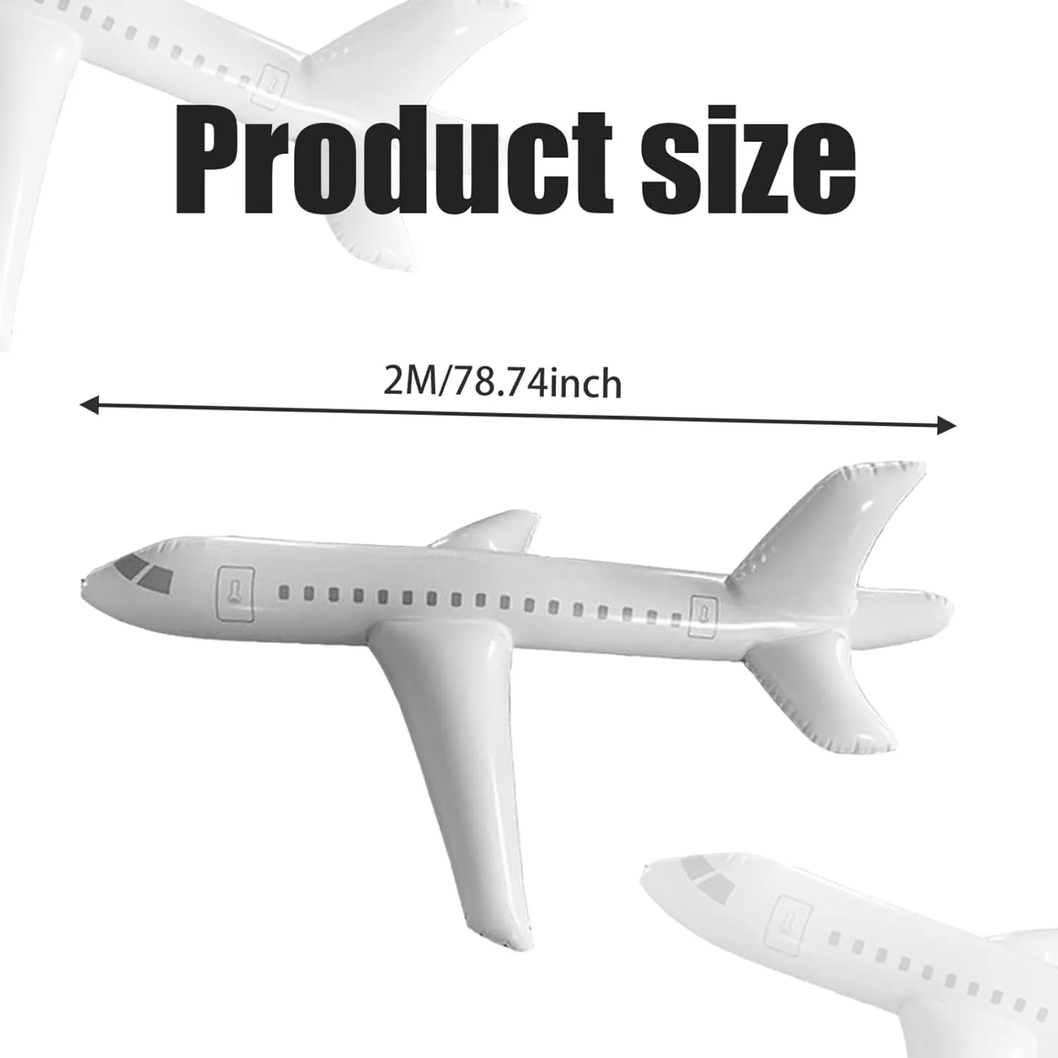 Inflatable Airplane for Kids Inflatable Plane Airplane Birthday Decorations Cartoon Planes 39.4inch/78.7inch Cute Cartoon Inflatable Aircraft Foldable White Indoor Outdoor Swimming Toy