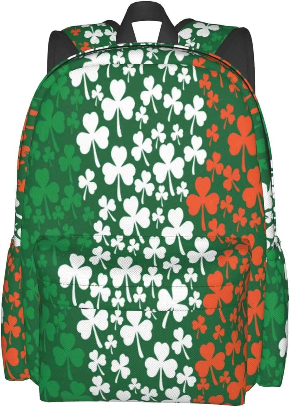 Irish Flag Shamrock Large Capacity Backpack Casual Double Shoulder Bag Laptop Backpack Travel Daypack For Women Men