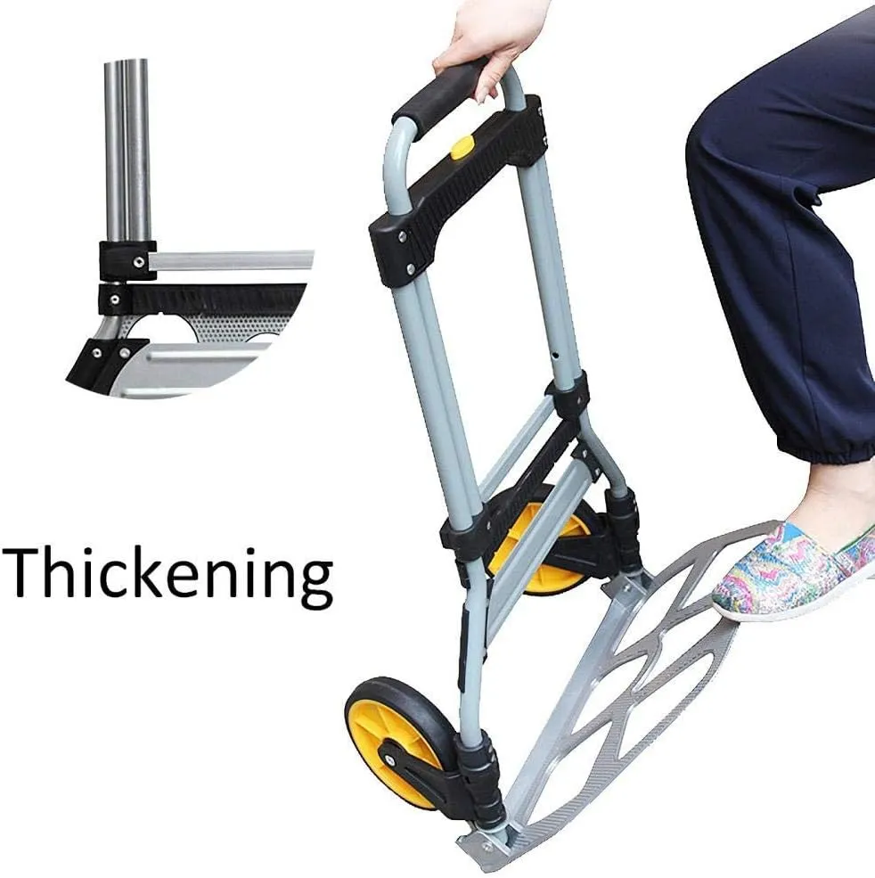 Iron Foldable Collapsable Trolley with Anti Puncture Rubber Wheels and 150 kg Capacity Cool Bag Trolley on Wheels for Luggage, Personal, Travel, Auto, Moving and Office Use (Style #6) (Style #2)