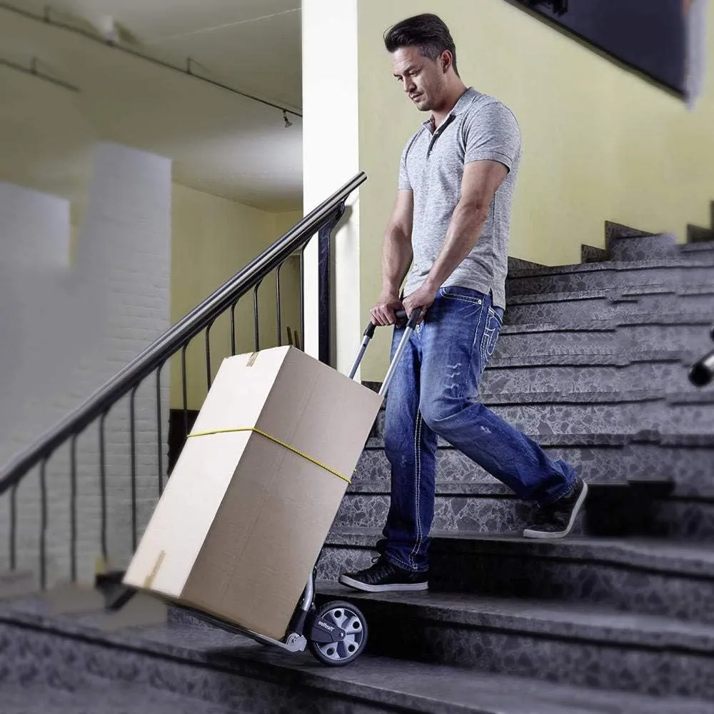 Iron Foldable Collapsable Trolley with Anti Puncture Rubber Wheels and 150 kg Capacity Cool Bag Trolley on Wheels for Luggage, Personal, Travel, Auto, Moving and Office Use (Style #6)