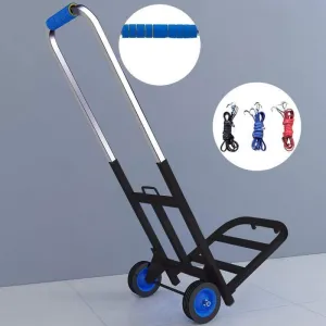 Iron Foldable Collapsable Trolley with Anti Puncture Rubber Wheels and 150 kg Capacity Cool Bag Trolley on Wheels for Luggage, Personal, Travel, Auto, Moving and Office Use (Style #6)