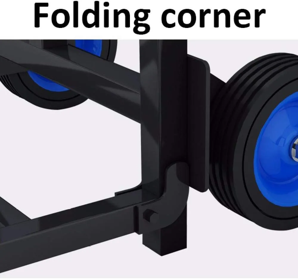 Iron Foldable Collapsable Trolley with Anti Puncture Rubber Wheels and 150 kg Capacity Cool Bag Trolley on Wheels for Luggage, Personal, Travel, Auto, Moving and Office Use (Style #6)