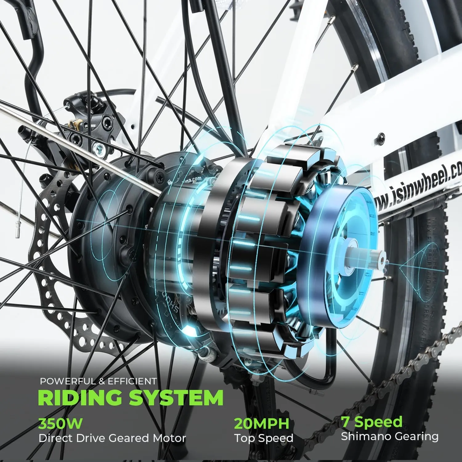 isinwheel M10 Electric Bike Adult 500W, 26" Commuting Electric Mountain Bike 20MPH Max Range 55  Miles, Removable Battery, Professional 35-Speed, Front Fork Suspension Lightweight Electric Bicycle