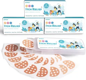 Itch Relief Patches 81 Patches, Natural Bite Relief Stickers, Instant Effect, Reduces Itch & Swell, Kid Friendly