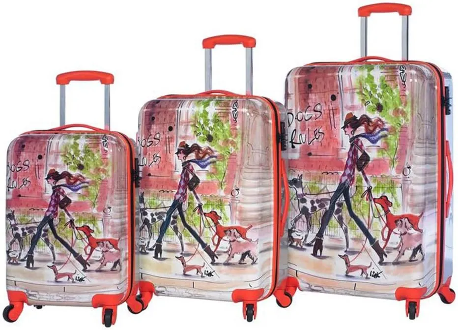 Izak-Stylish Italy Hardside Spinner Luggage 3 Piece Set, Izakstylish Traveler, One Size