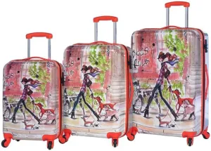 Izak-Stylish Italy Hardside Spinner Luggage 3 Piece Set, Izakstylish Traveler, One Size
