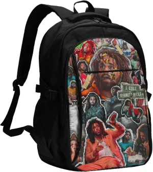 J Musics Cole Backpack with USB Charing Port Laptop Daypack Travel Bag Classic Laptop Backpack