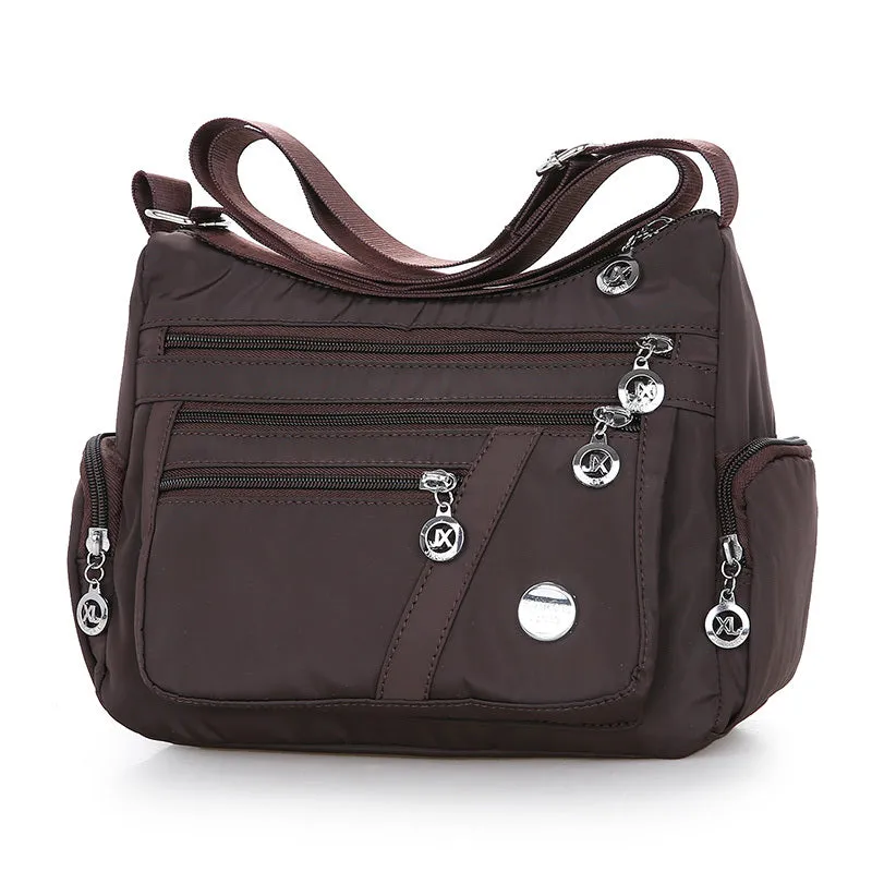 Jacqueline – Functional Nylon Crossbody with Multi Zipper Pockets