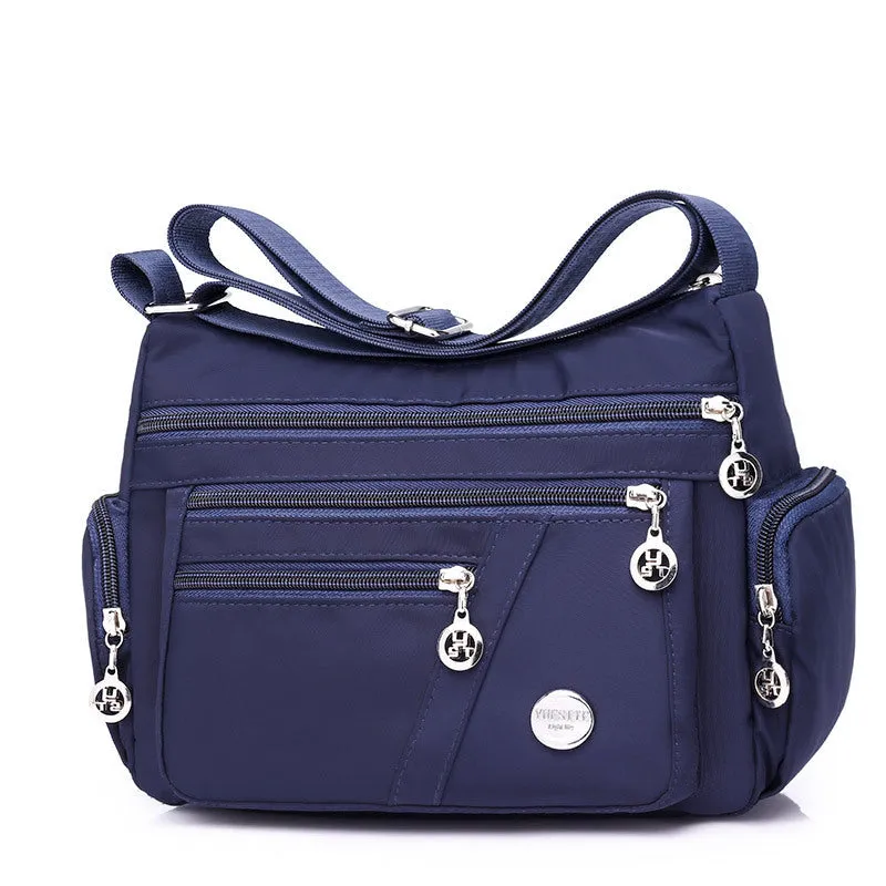Jacqueline – Functional Nylon Crossbody with Multi Zipper Pockets