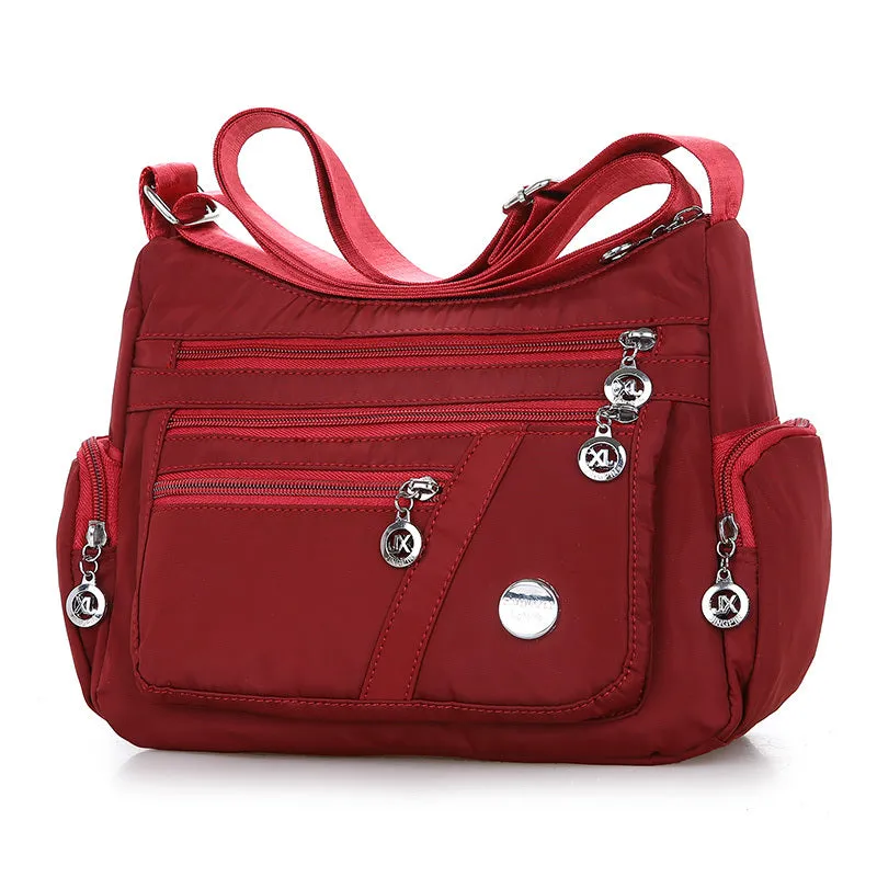 Jacqueline – Functional Nylon Crossbody with Multi Zipper Pockets