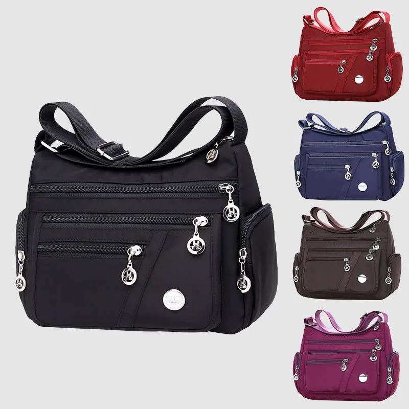 Jacqueline – Functional Nylon Crossbody with Multi Zipper Pockets
