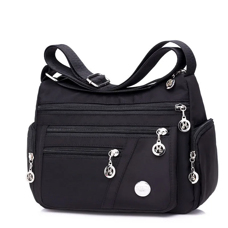 Jacqueline – Functional Nylon Crossbody with Multi Zipper Pockets