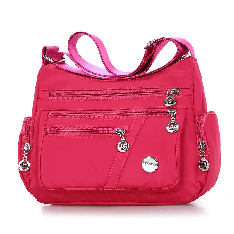 Jacqueline – Functional Nylon Crossbody with Multi Zipper Pockets