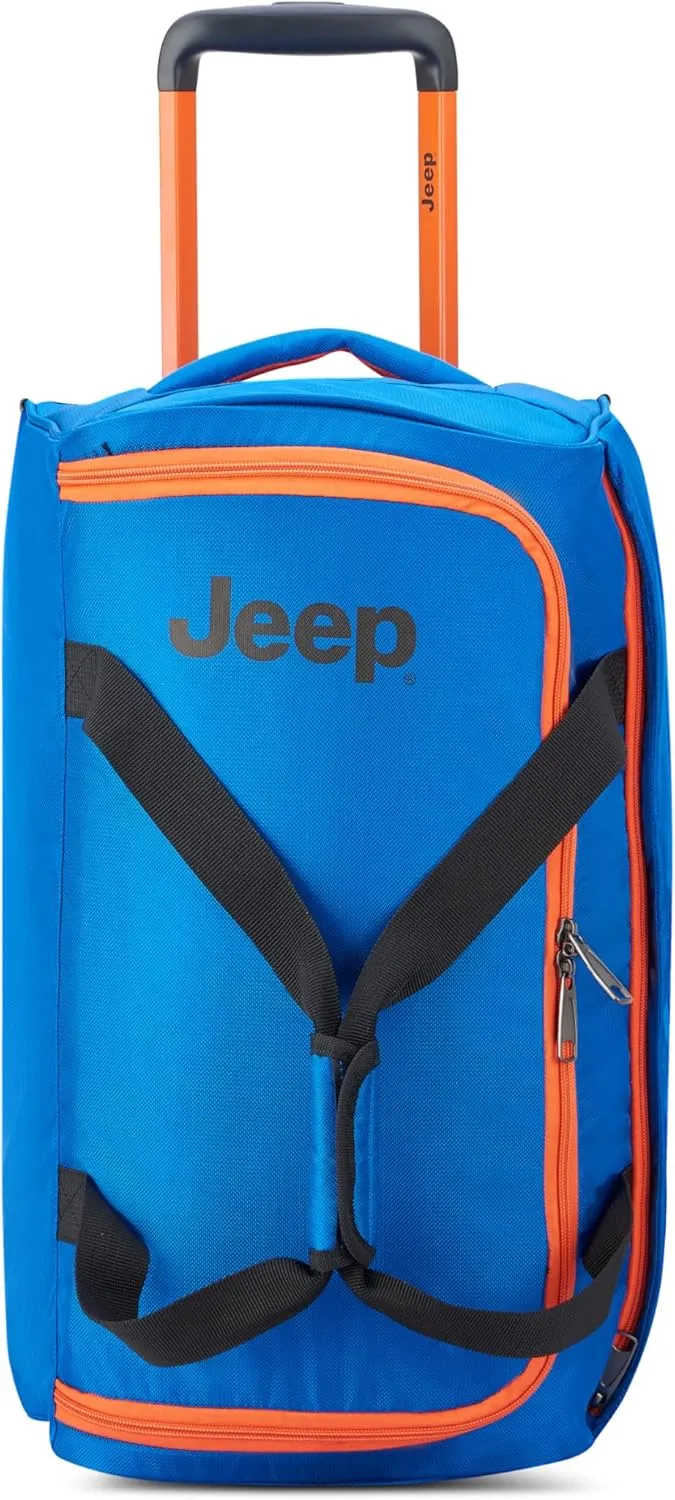 Jeep JS009D Two Wheel Rolling Travel Duffle Bag, Blue, 20 Inch