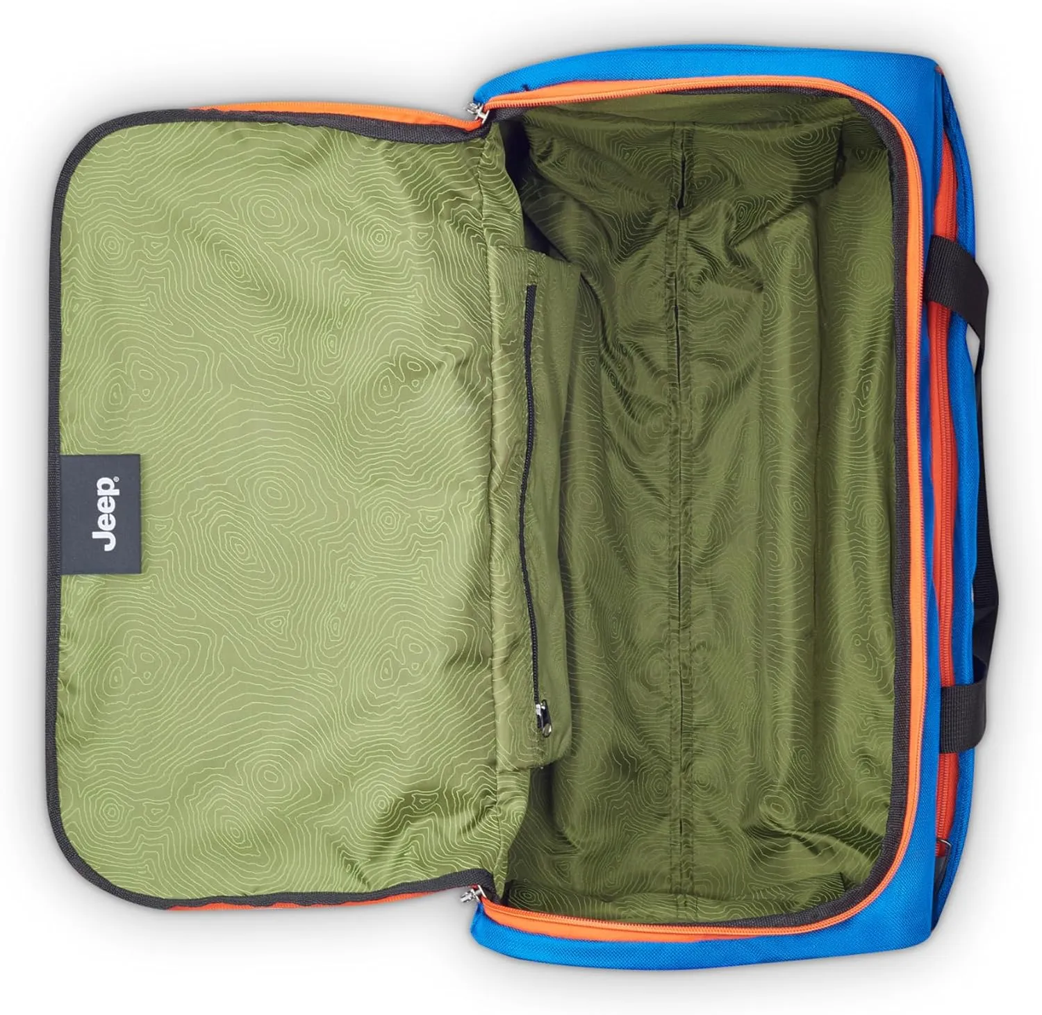 Jeep JS009D Two Wheel Rolling Travel Duffle Bag, Blue, 20 Inch