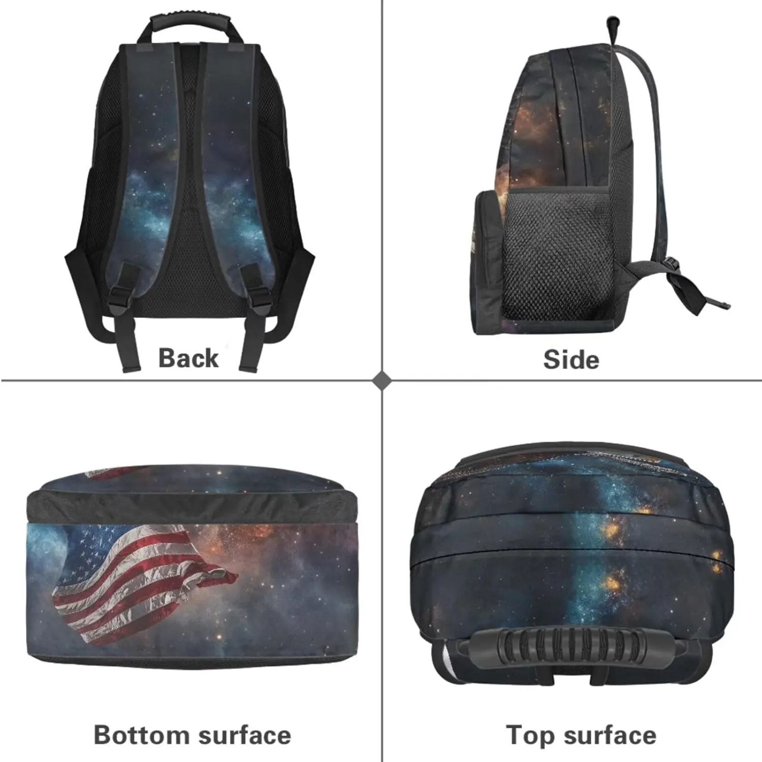 JEOCODY American Flag Eagle Backpack for Girls Kids School Bag with Lunch Bag Pencil Case Water Bottle Holder,Childrens Backpack for Boys Casual Daypack for Travel Hiking
