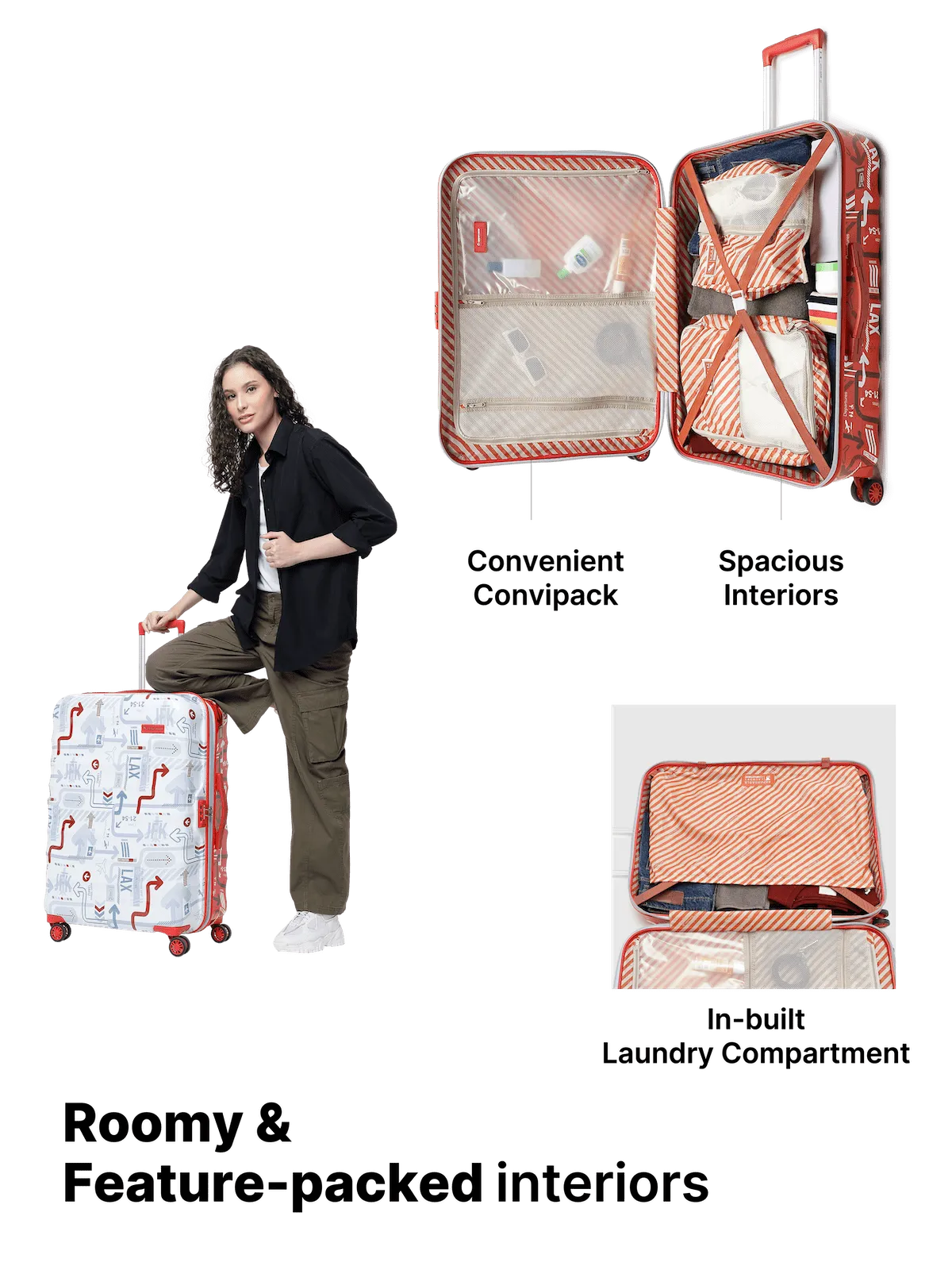 JFK Duo White and Red Set of 3 (S M L) Trolley