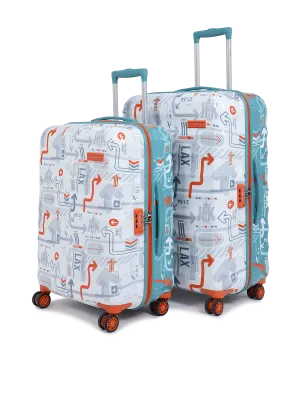 JFK Duo White and Teal Blue Set of 2 (S M) Trolley