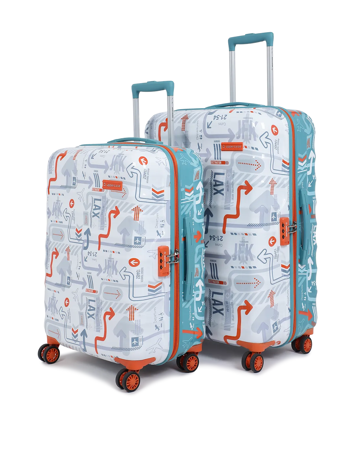 JFK Duo White and Teal Blue Set of 2 (S M) Trolley
