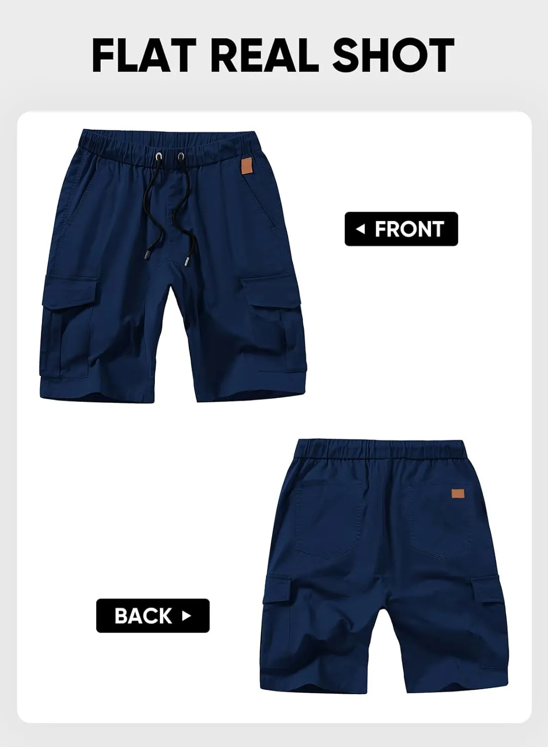 JMIERR Mens Casual Cargo Shorts - Cotton Drawstring Stretch Summer Beach Shorts Twill Chino Short with 6 Pockets
