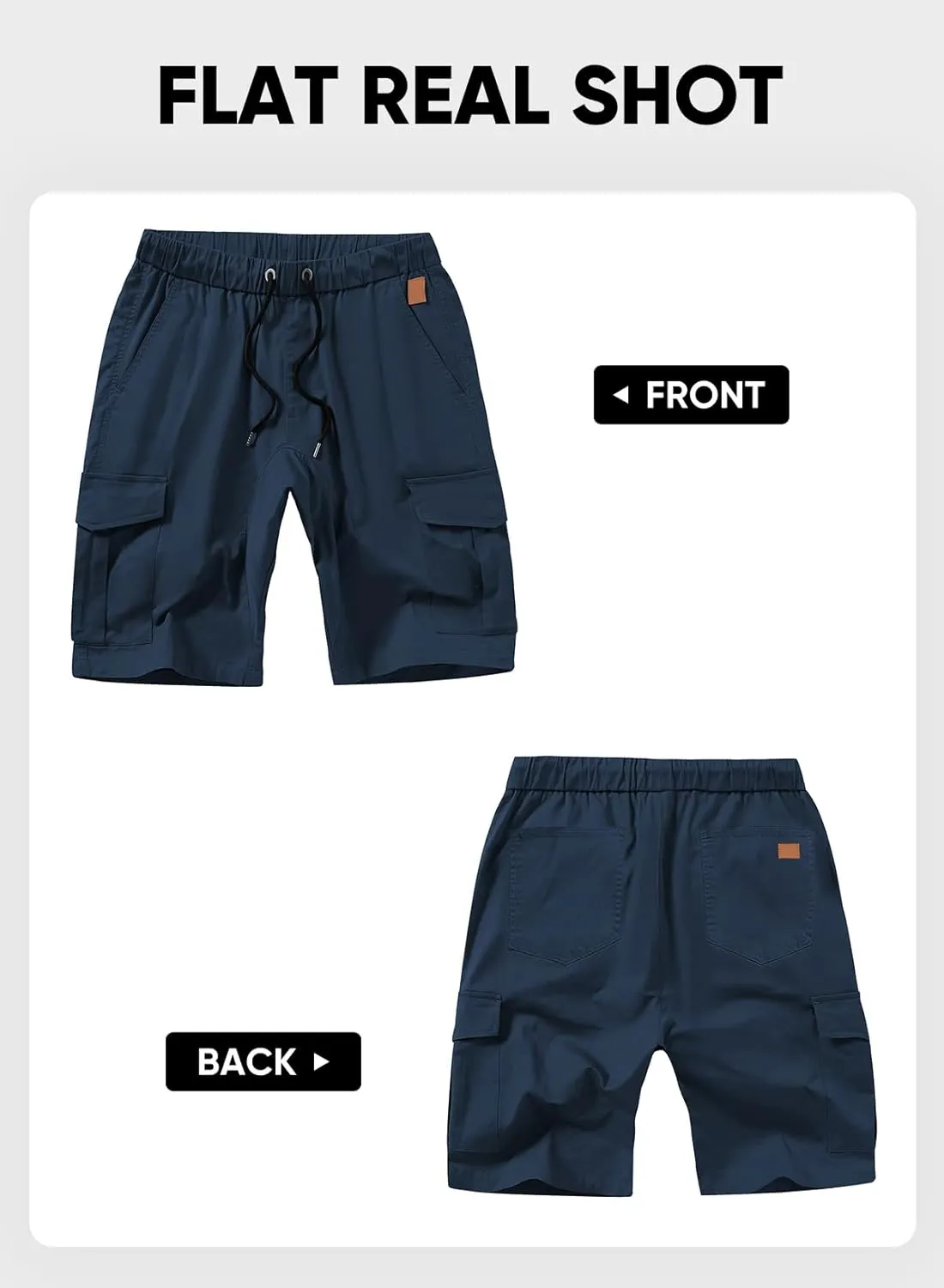 JMIERR Mens Casual Cargo Shorts - Cotton Drawstring Stretch Summer Beach Shorts Twill Chino Short with 6 Pockets