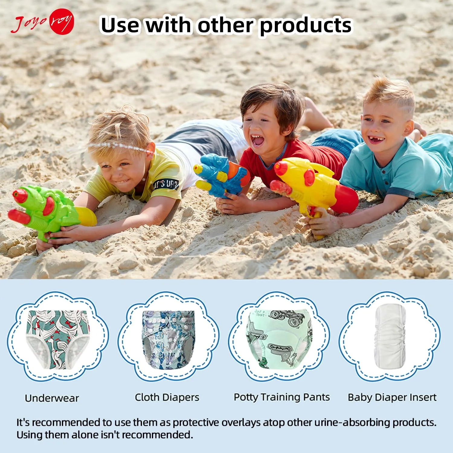 Joyo roy 4 Pcs White Cloth Diaper Covers for Girls Waterproof Plastic Underwear for Toddlers Reusable Rubber Pants for Potty Training 3T Unisex Diaper Cover Soft Plastic Underwear for Potty Training