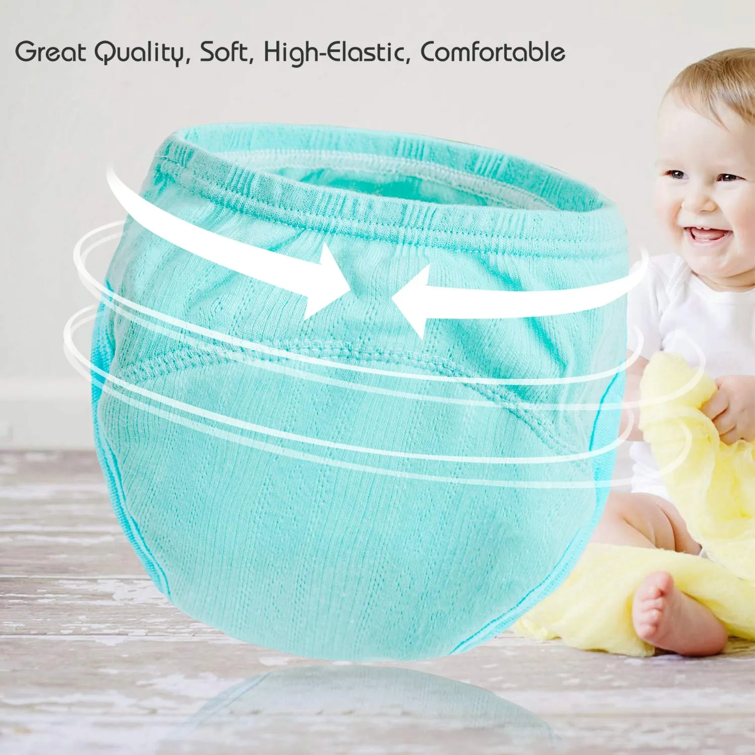 Joyo roy 5Pcs Potty Training Underwear for Boys Breathable 100% Cotton Toilet Training Pants 4T-5T Boys Absorbent Double Thigh Wings for Antileak Pee Pants with a Waterproof Cloth Diaper Cover