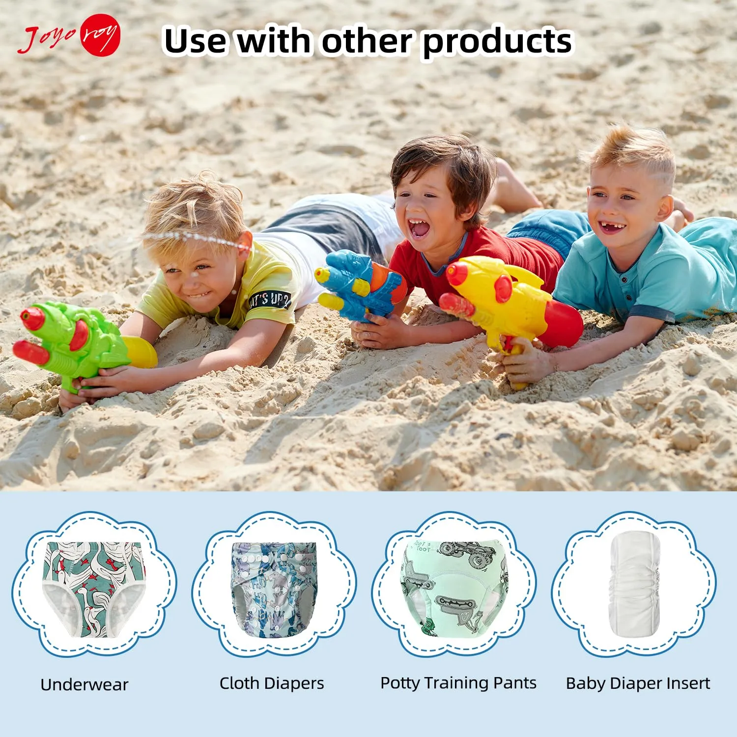 Joyo roy 6Pcs Cloth Diaper Cover Waterproof Plastic Training Pants for Toddlers Reusable Diaper Covers for Boys Leak Proof Rubber Underwear for Potty Training Plastic Underwear for Toddlers 4T