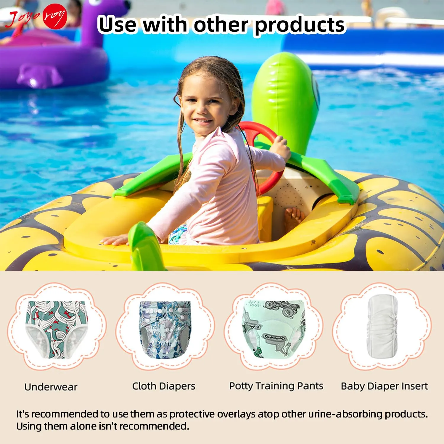 Joyo roy 6Pcs Waterproof Cloth Diaper Cover Reusable Plastic Training Pants for Toddlers Plastic Diaper Covers for Baby Girls Leak Proof Rubber Pants for Potty Training Covers for Cloth Diapers 6T