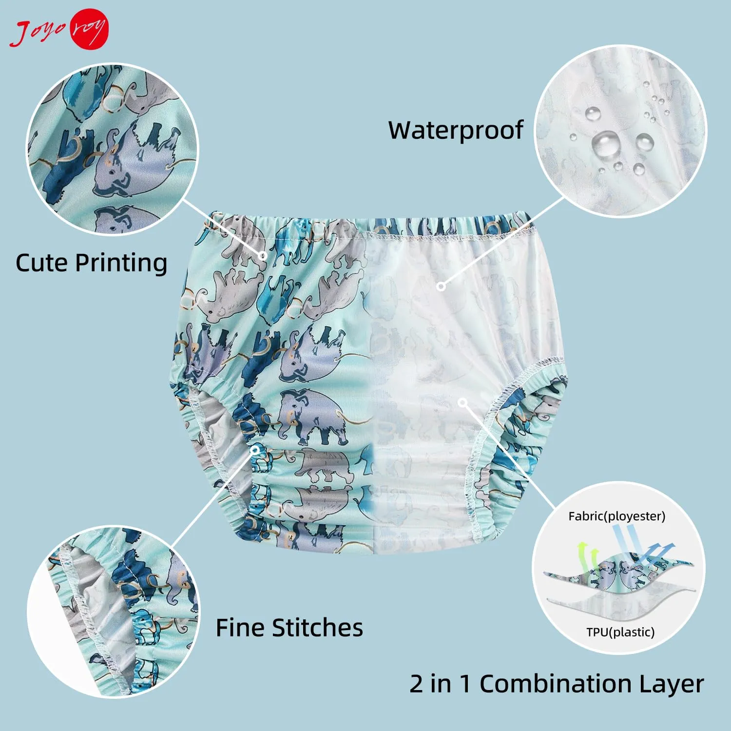 Joyo roy Plastic Underwear for Potty Training 5T Rubber Pants for Babies Cloth Diaper Cover for Swimming Rubber Pants for Toddlers Waterproof Swim Diaper Covers for Toddlers Training Pants Boys 5T