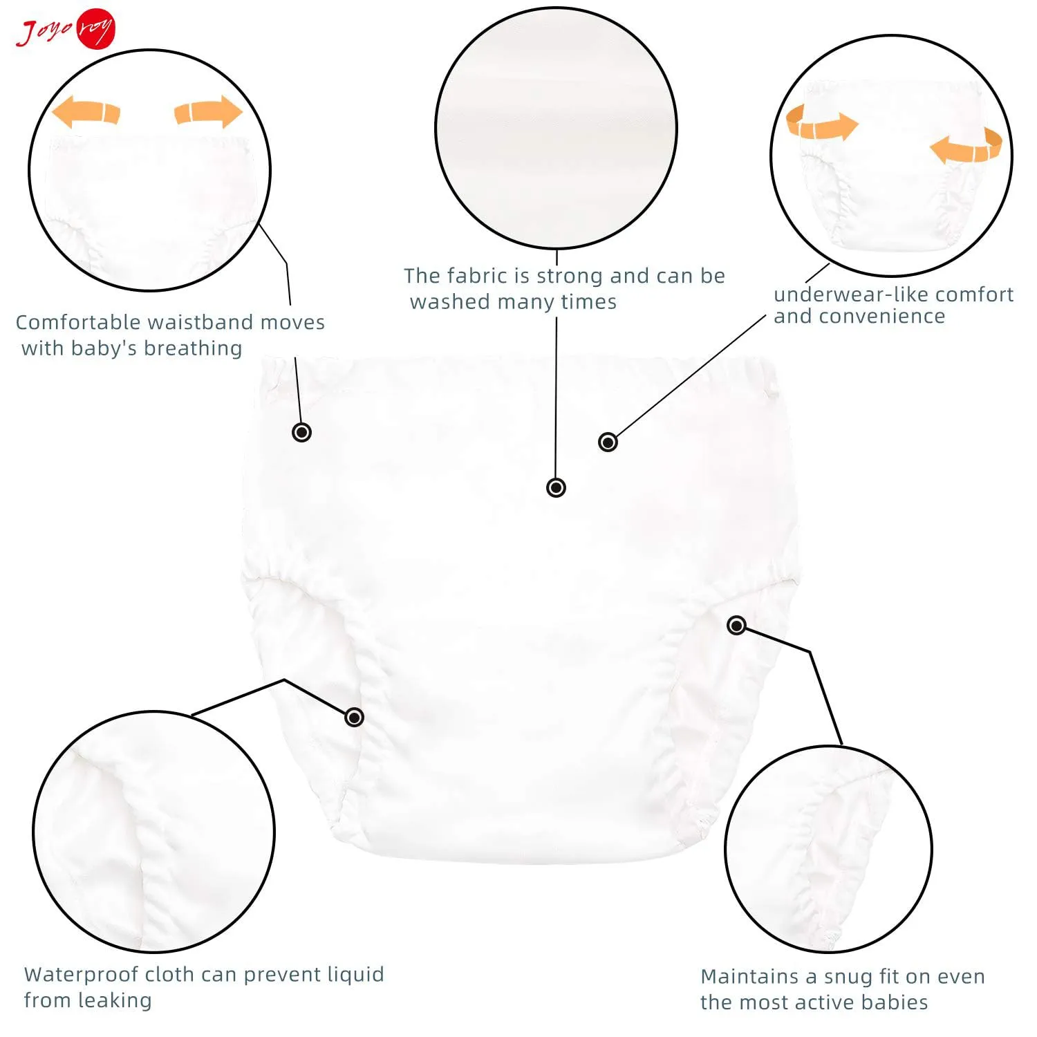 Joyo roy White Diaper Covers For Girls Rubber Pants for Toddlers Diaper Covers for Boys 4Pcs Plastic Training Pants for Toddlers Waterproof Plastic Underwear for Potty Training Boys and Girls 6T
