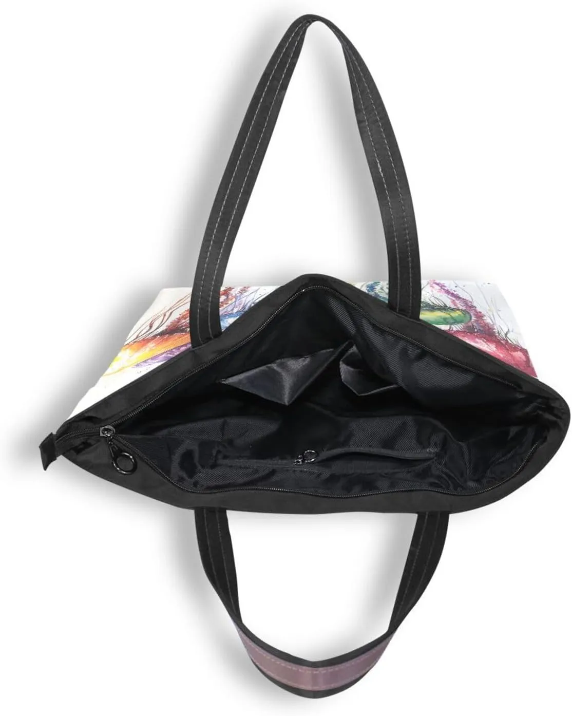JSTEL Tote Bag for Women with Zipper,Polyester Tote Purse Holiday Tote Bag Work Handbag Women Gift