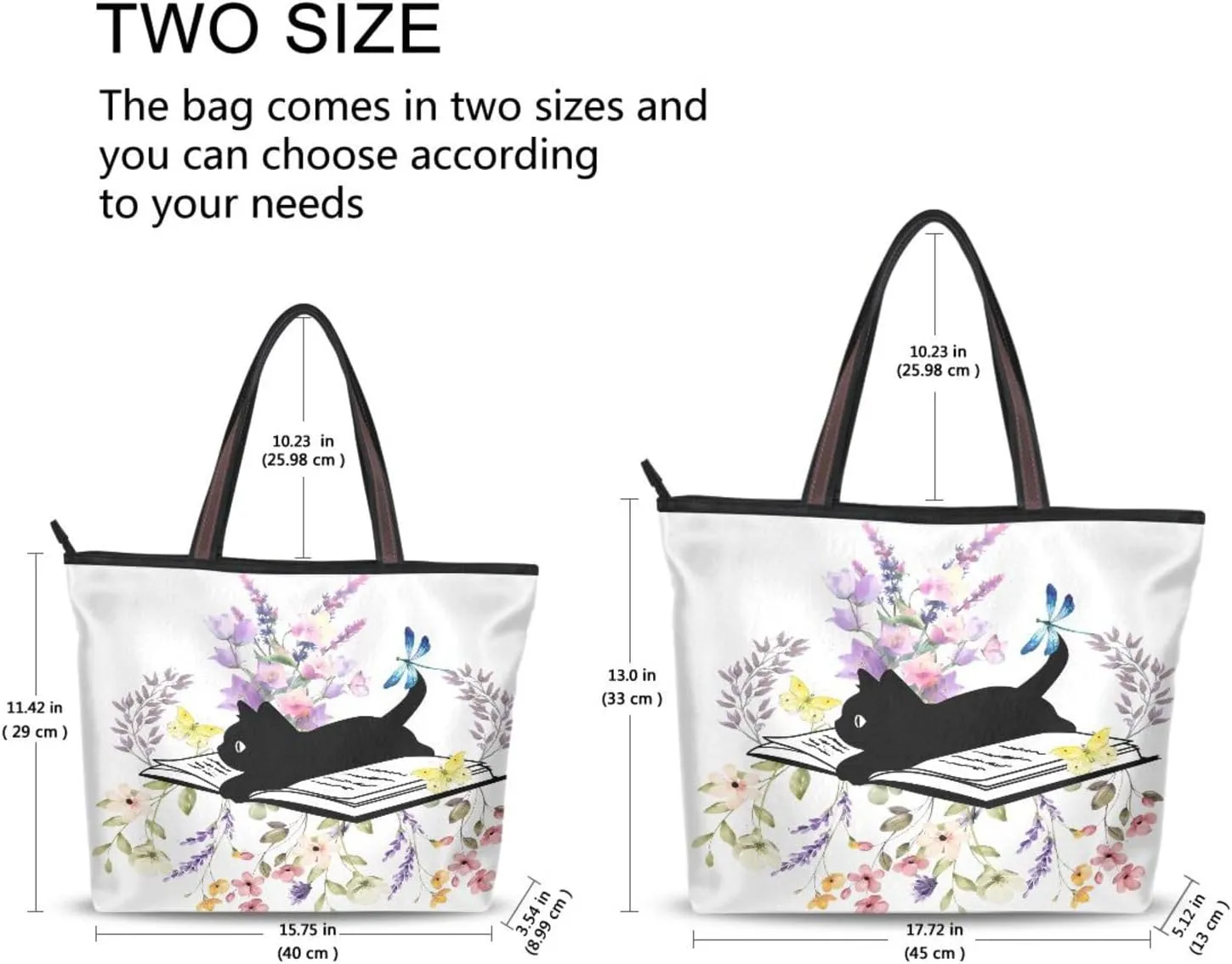 JSTEL Tote Bag for Women with Zipper,Polyester Tote Purse Holiday Tote Bag Work Handbag Women Gift